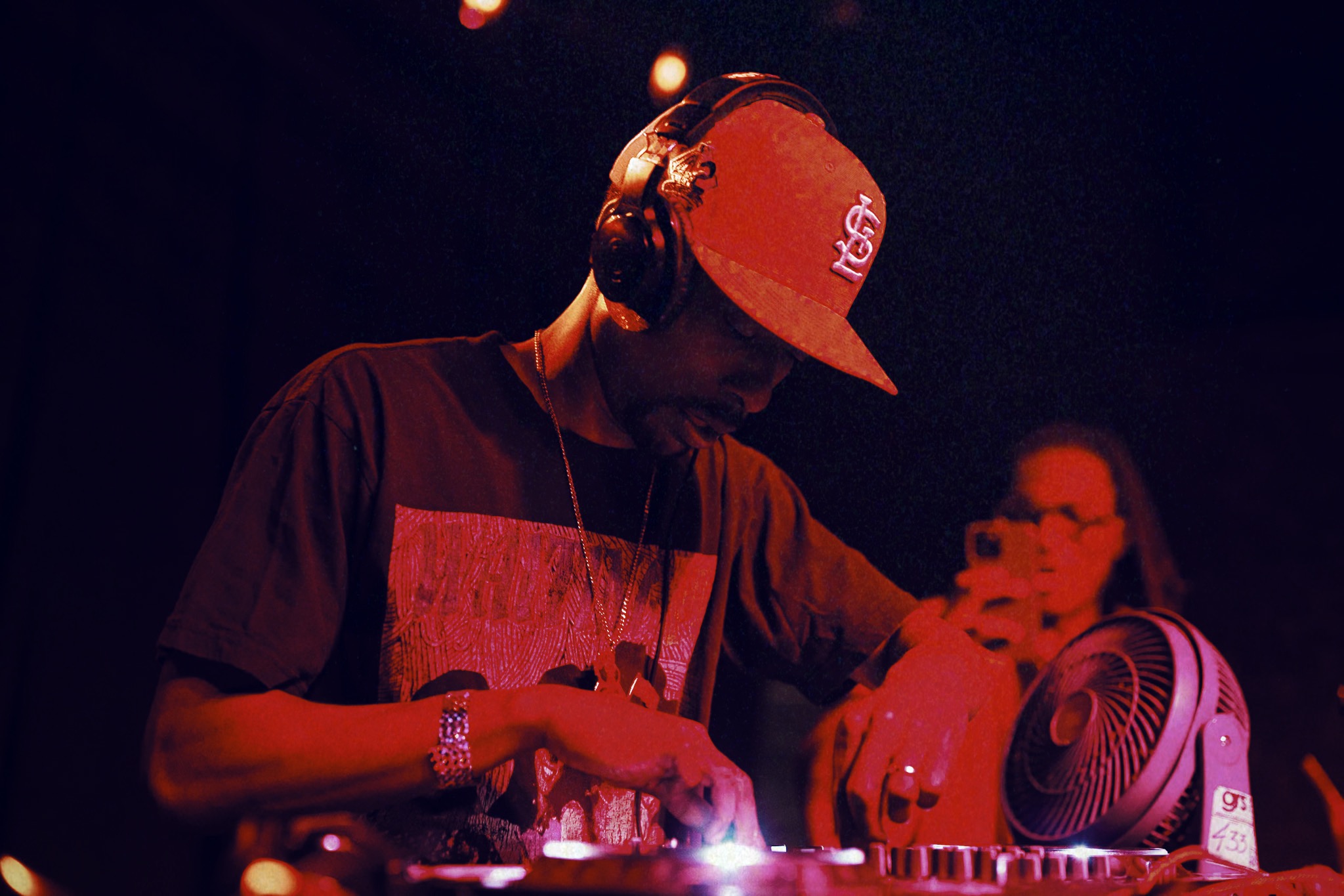 Big Esco behind the decks